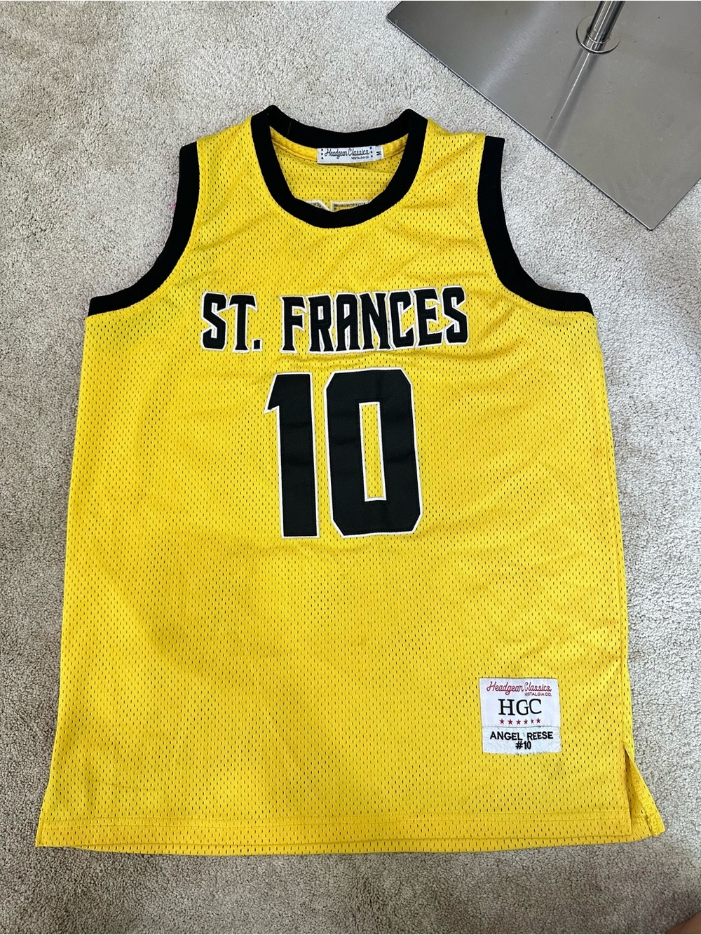 St. Frances Yellow Mesh Basketball Tank Top - HGC